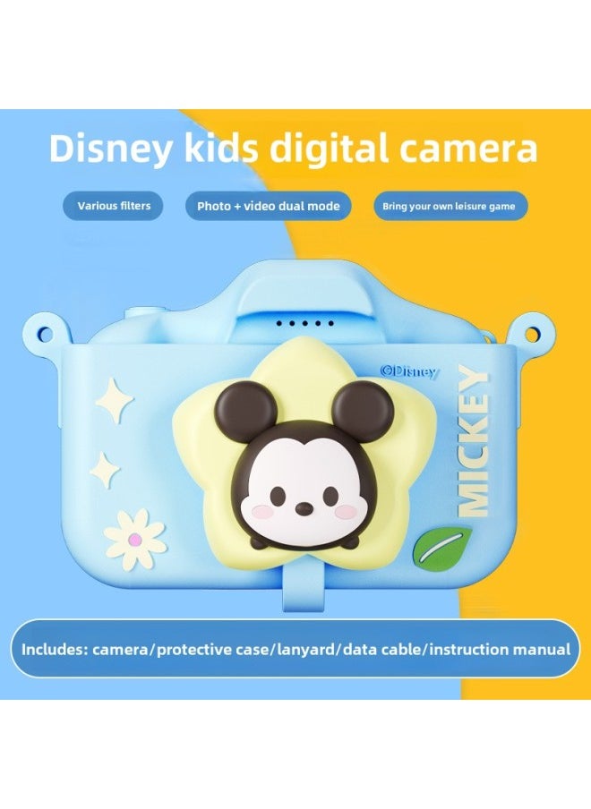 Genuine Children's X12 Double Camera Digital Toy Color Portable SLR Children's Camera Toy Boys And Girls Gift-Color:Disney Camera X12 Blue Mickey Hd Dual Camera