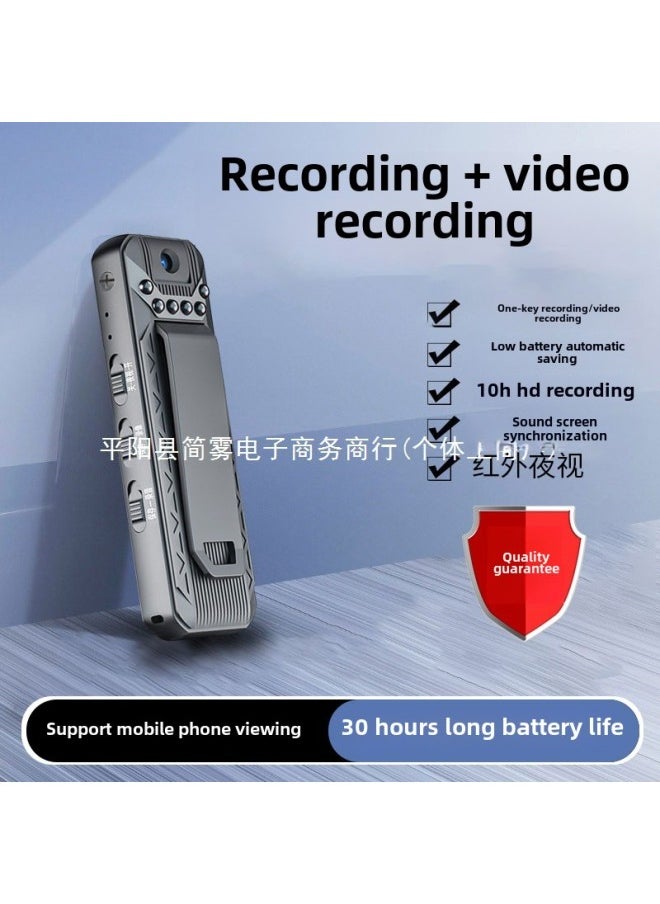 Law Enforcement Recorder Back Clip Recording Pen Tape Camera DV Video Recording All-in-one Machine Motion With Camera Body Artifact 4K-Body Color: 30 Hours Of Battery Life + 32g Card