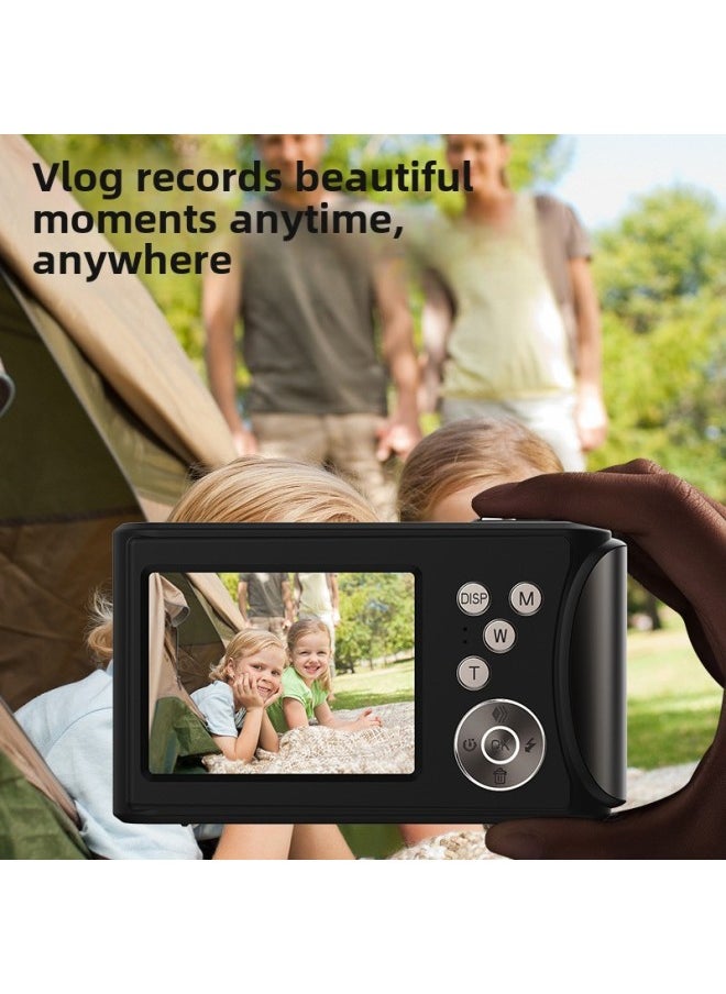 HD Digital Camera Fashion Retro CCD Student Card Machine Multi-language Source Factory-Body Color:Q18 Black +32g