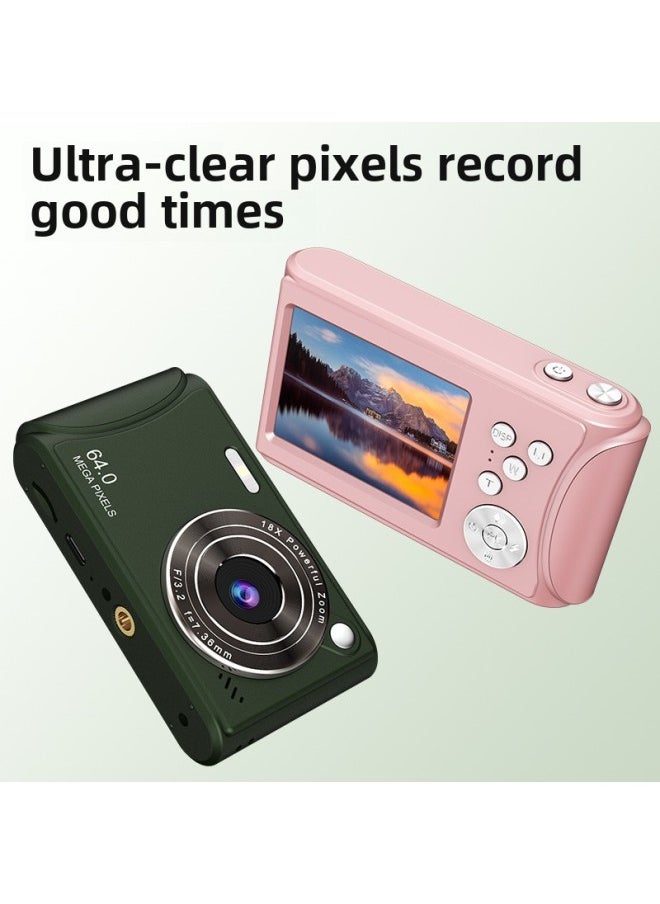 HD Digital Camera Fashion Retro CCD Student Card Machine Multi-language Source Factory-Body Color:Q18 Black +32g