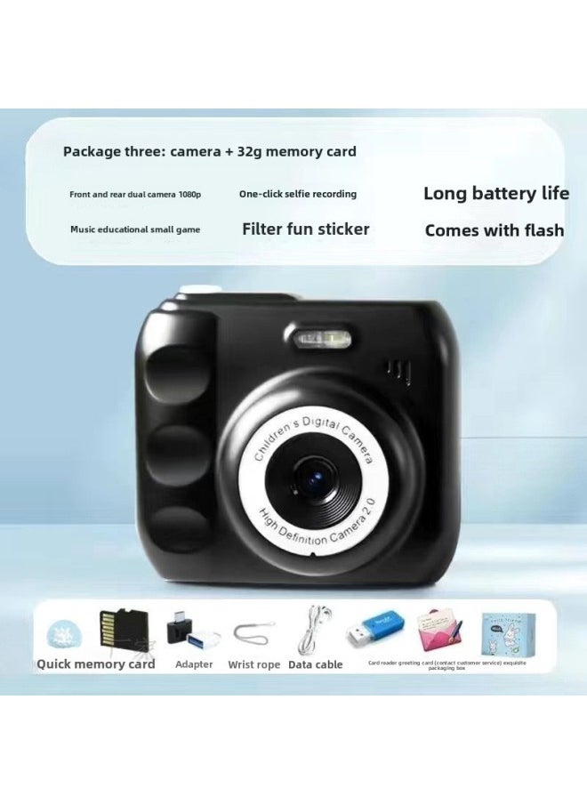 Camera HD Double Camera Cute Digital Campus Student Party Photo Camera Can Take Photos And Pass Mobile Phone Color Shooting-Body Color:Hd Dual Camera Dark Night  - Bare Metal *not Available