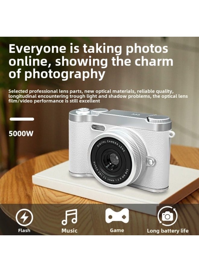 High-definition Digital Student Party Camera Camera Campus Retro CCD Double Vlog Camera Travel Convenient Entry-level-Body Color:X8 Green  - 32g Memory Card [an