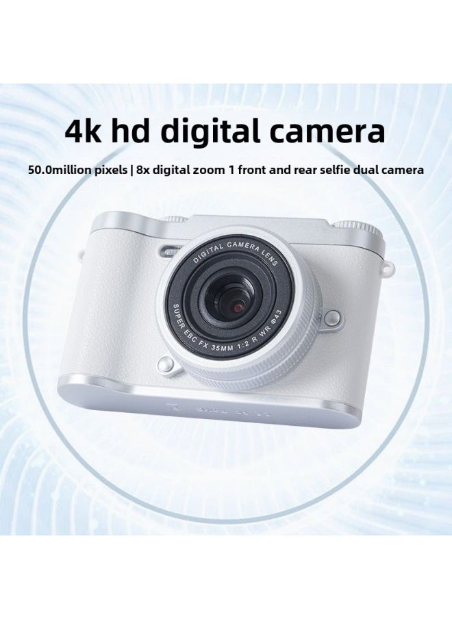 High-definition Digital Student Party Camera Camera Campus Retro CCD Double Vlog Camera Travel Convenient Entry-level-Body Color:X8 Green  - 32g Memory Card [an