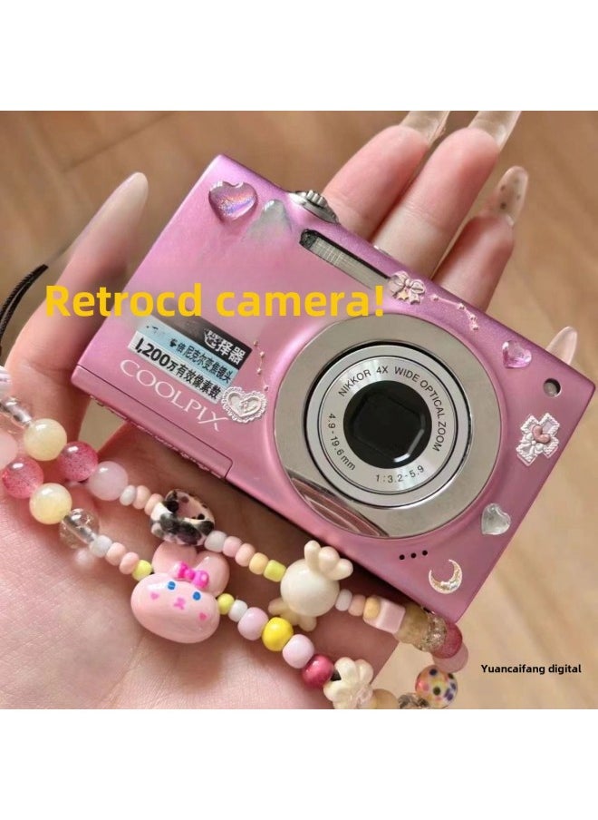 High-definition Camera Can Take Pictures, Double-shot Cute Digital Camera, Campus Students Upload Mobile Phone Travel Record Camera-Body Color:Hd Dual Camera X6/pink  - Package 2