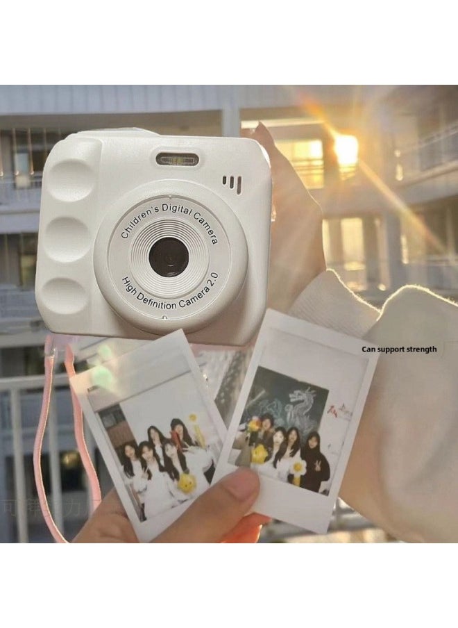 Camera HD Double Camera Cute Digital Campus Student Party Photo Camera Can Take Photos And Pass Mobile Phone Color Shooting 12-Body Color:Hd Dual Camera Moonlight White  - Bare Metal *not Available