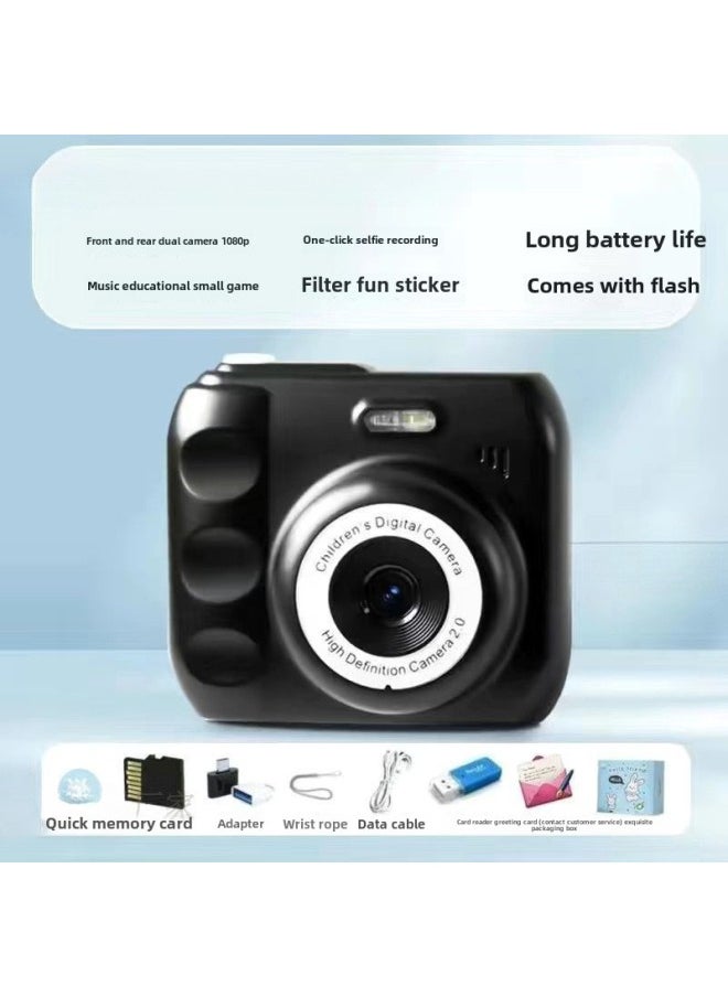 Camera HD Double Camera Cute Digital Campus Student Party Photo Camera Can Take Photos And Pass Mobile Phone Color Shooting 12-Body Color:Hd Dual Camera Moonlight White  - Bare Metal *not Available