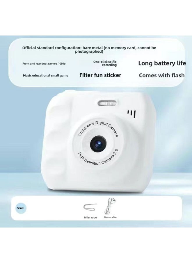 Camera HD Double Camera Cute Digital Campus Student Party Photo Camera Can Take Photos And Pass Mobile Phone Color Shooting 12-Body Color:Hd Dual Camera Moonlight White  - Bare Metal *not Available