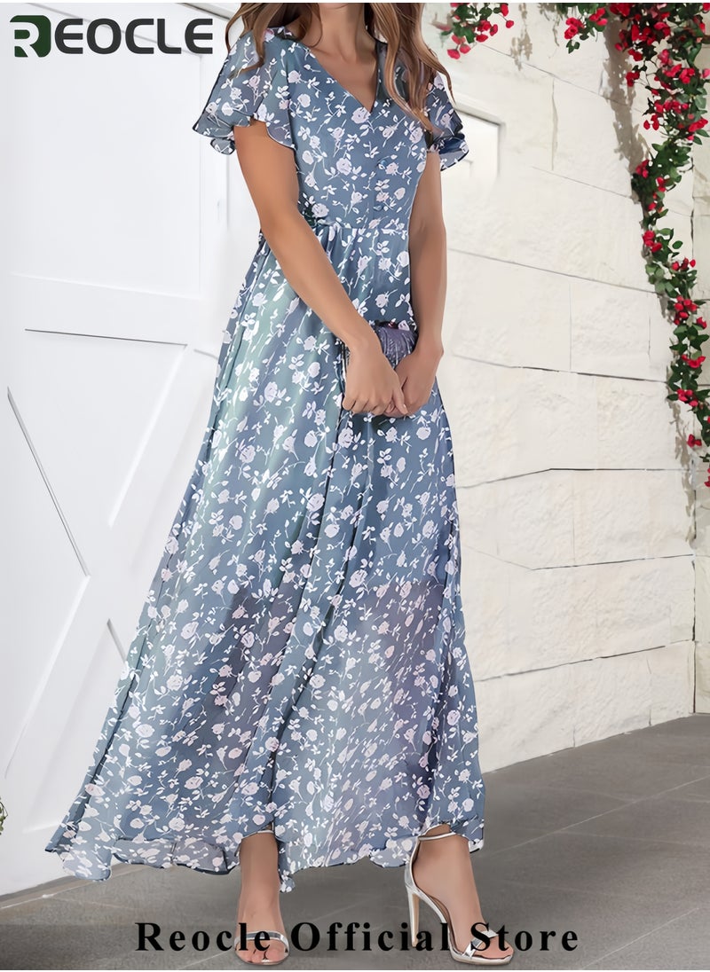 Summer Dresses for Women Loose V Neck Short Sleeve Casual T Shirt Dress Sundresses Swimsuit Coverup with Pockets