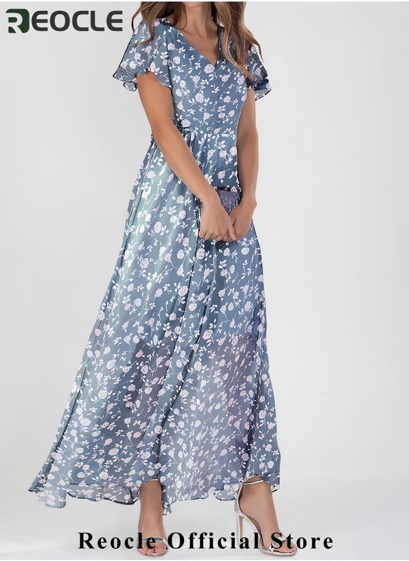 Summer Dresses for Women Loose V Neck Short Sleeve Casual T Shirt Dress Sundresses Swimsuit Coverup with Pockets