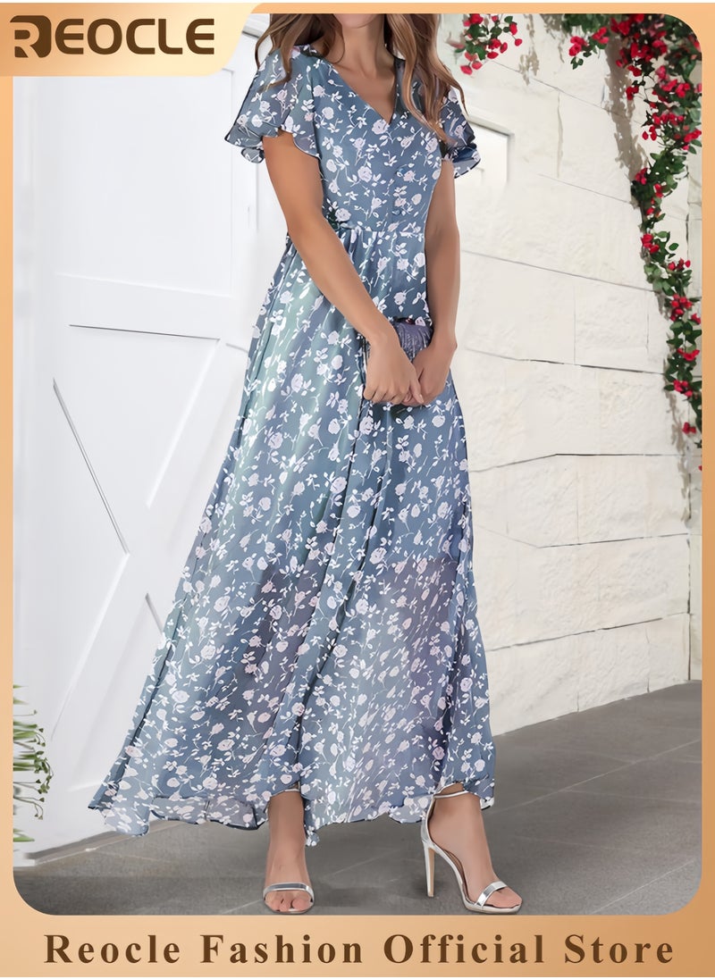 Summer Dresses for Women Loose V Neck Short Sleeve Casual T Shirt Dress Sundresses Swimsuit Coverup with Pockets