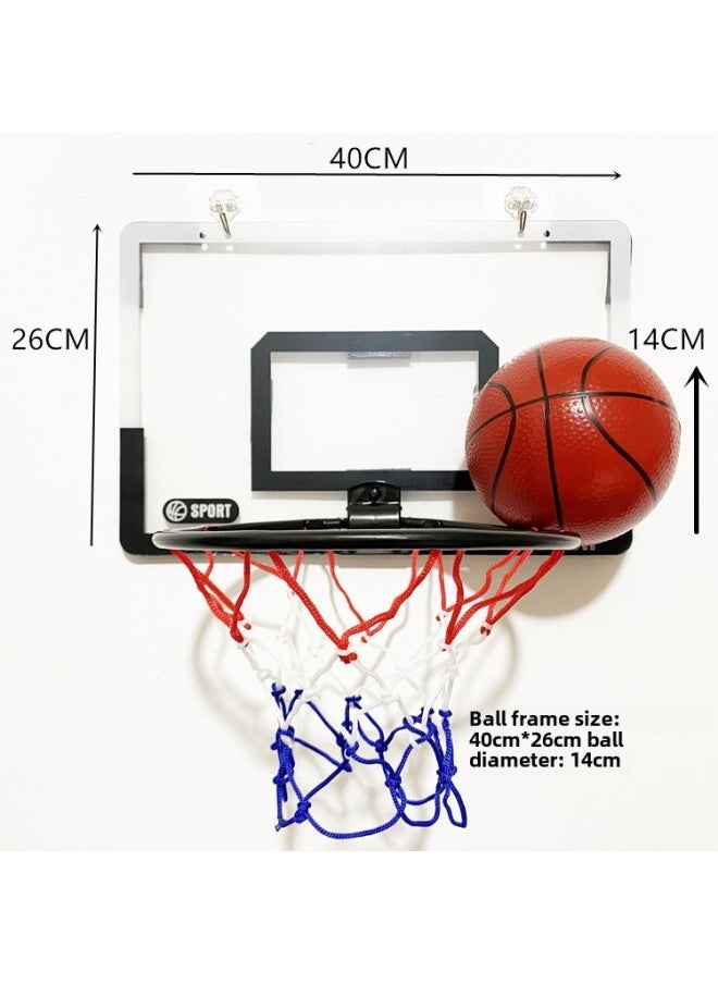 Children's Sports Toy Iron Frame Dunk Basketball Rack Simple Punch-free Basketball Frame Indoor Shooting-Color:E-commerce Packaging-foldable Basketball Frame (black And White)