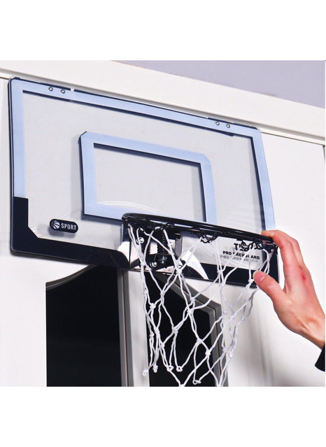 Children's Sports Toy Iron Frame Dunk Basketball Rack Simple Punch-free Basketball Frame Indoor Shooting-Color:E-commerce Packaging-foldable Basketball Frame (black And White)