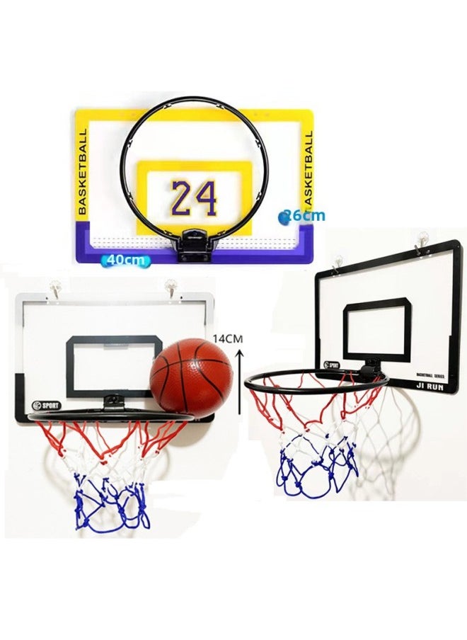Children's Sports Toy Iron Frame Dunk Basketball Rack Simple Punch-free Basketball Frame Indoor Shooting-Color:E-commerce Packaging-foldable Basketball Frame (black And White)