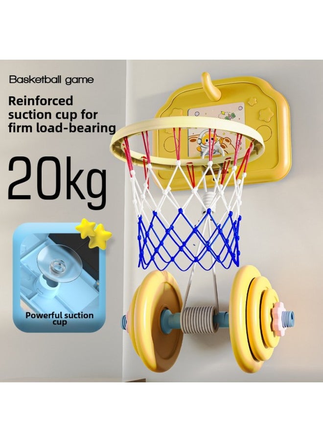 Children's Hanging Basketball Board Indoor And Outdoor Punch-Free Foldable Scoring Shooting Rings Kindergarten Basketball Toys-Color:[scoring Ring Ordinary Battery Version] Blue Space Cat (free Basketball + 3 Rings + Pump + Suction Cup)-Diameter:5 Basketballs