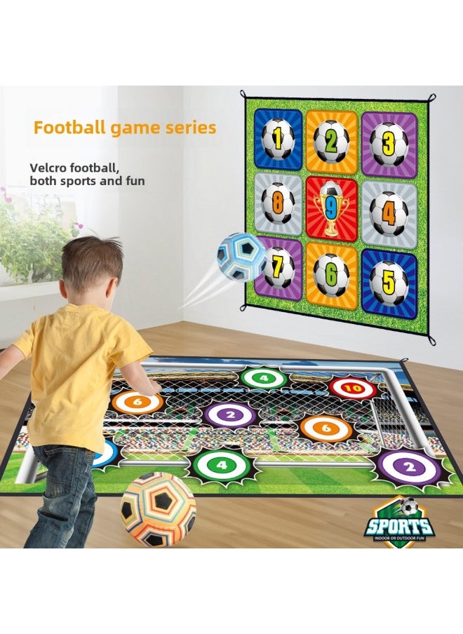Children's Football Game Indoor And Outdoor Leisure Toys Football Jiugongge Door Frame Suit Toys-Color:Type A- 100CM Football Cloth (with 1 Yellow Ball)