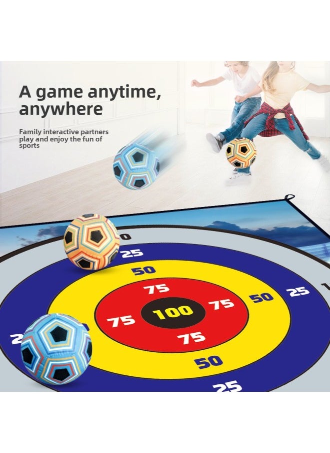 Children's Football Game Indoor And Outdoor Leisure Toys Football Jiugongge Door Frame Suit Toys-Color:Type A- 100CM Football Cloth (with 1 Yellow Ball)