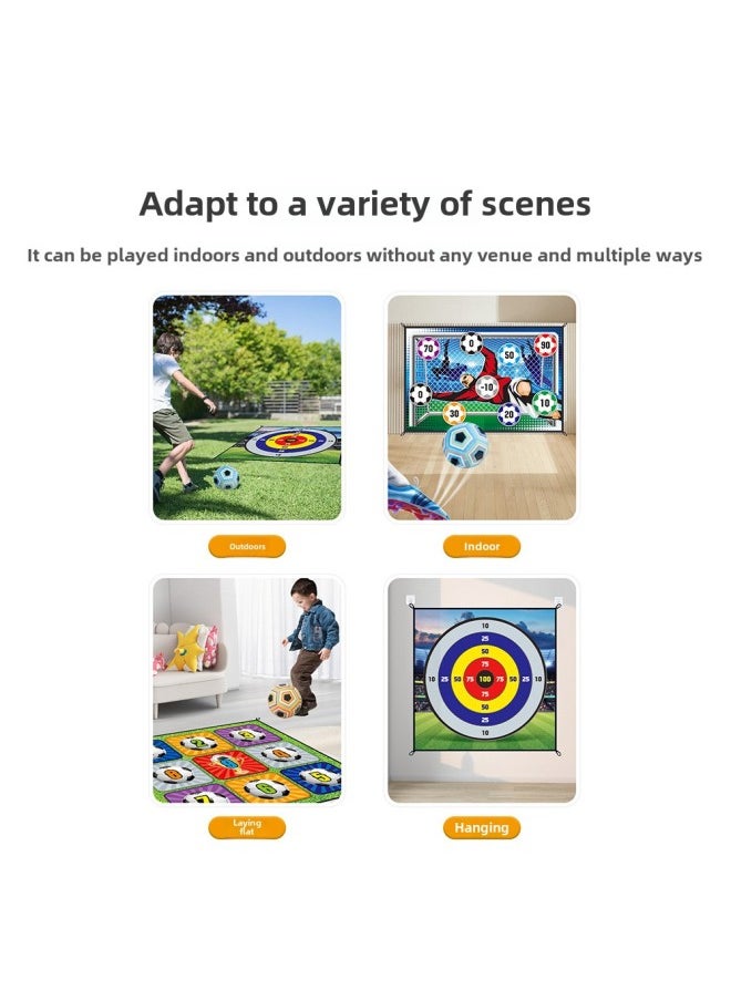 Children's Football Game Indoor And Outdoor Leisure Toys Football Jiugongge Door Frame Suit Toys-Color:C- 150CM Football Cloth (with 1 Yellow Ball)