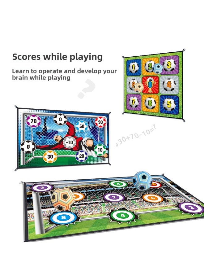 Children's Football Game Indoor And Outdoor Leisure Toys Football Jiugongge Door Frame Suit Toys-Color:C- 150CM Football Cloth (with 1 Yellow Ball)