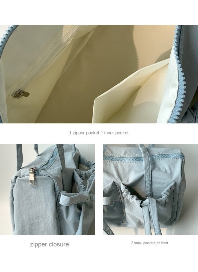 Fashion Bow Tote Bag Summer Luxury Sense Large Capacity Shoulder Bag Women's Simple Velcron Commuter Bag