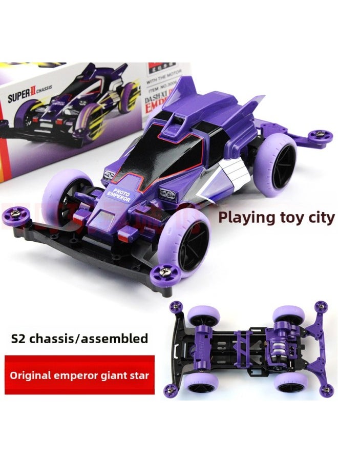Xingda Four-Drive Brothers Daxing S2 Four-Drive Triangle Arrow Victory Charge Pioneer Sonic Assembled Boy Gift-Color:Dark Khaki Color S2 Original Emperor Star-Scale:Car + Rechargeable Battery Set