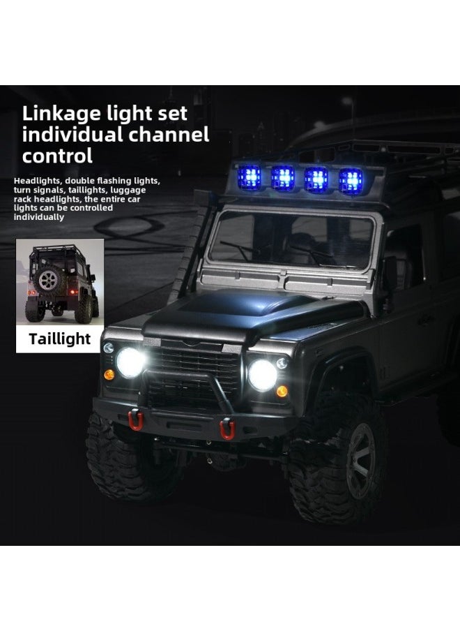 Four-wheel Drive Off-road Vehicle Simulation RC Controllable Headlight Climbing Car Full-scale Remote Control Car Car Big Boy Toy-Color:Silver Gray-Proportion:Four-wheel Drive Track Wheel