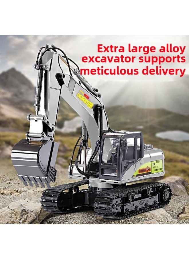 Wen Zhuanyuan Remote Control Excavator Engineering Toy Car 5-year-old Charging Electric Chinese And English Boy 6-way 8 Yi Ling 12 Lifting-Color:Big Mac 12-way Alloy Excavator Yellow-Proportion:1 Rechargeable Lithium Battery + Remote Control Battery + Screwdriver