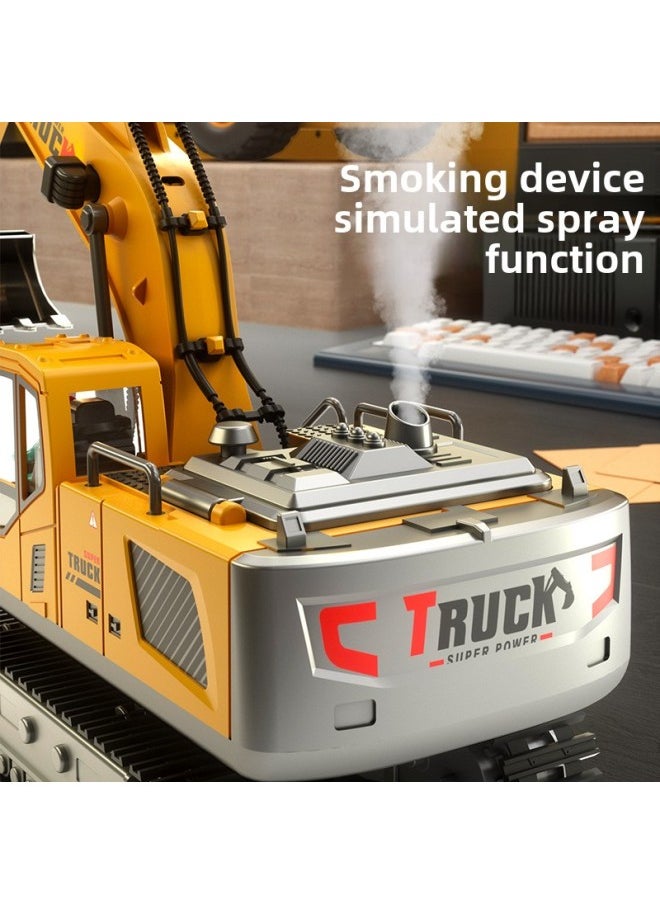 Wen Zhuanyuan Remote Control Excavator Engineering Toy Car 5-year-old Charging Electric Chinese And English Boy 6-way 8 Yi Ling 12 Lifting-Color:Big Mac 12-way Alloy Excavator Yellow-Proportion:1 Rechargeable Lithium Battery + Remote Control Battery + Screwdriver