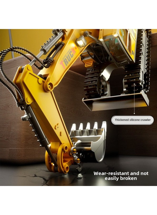 Wen Zhuanyuan Remote Control Excavator Engineering Toy Car 5-year-old Charging Electric Chinese And English Boy 6-way 8 Yi Ling 12 Lifting-Color:[Color Box] Global Best-selling 6-way Alloy Excavator Yellow-Proportion:5 Rechargeable Lithium Batteries + Remote Control Batteries + Screwdriver