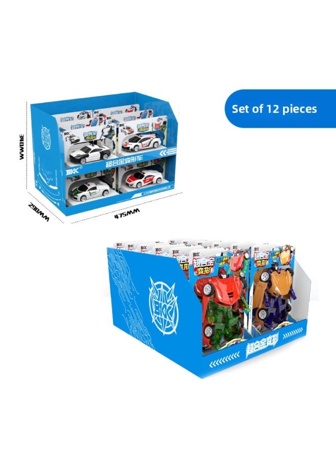 BKK Deformation Car Alloy Toy Diamond Robot 1:32 Alloy Police Car Model Children Toy Car Wholesale-Color:1:32 Alloy Deformation Car Model [English]]