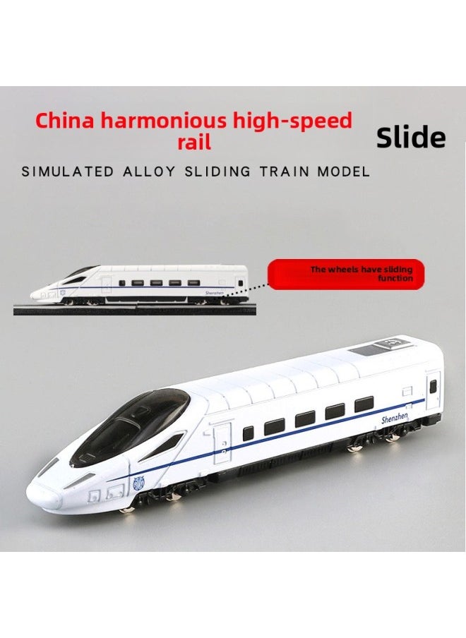 Alloy Retro Green Leather Locomotive High-speed Rail Model Harmony Simulation Subway Steam Engine Locomotive High-speed Rail Train-Color:Japan Shinkansen