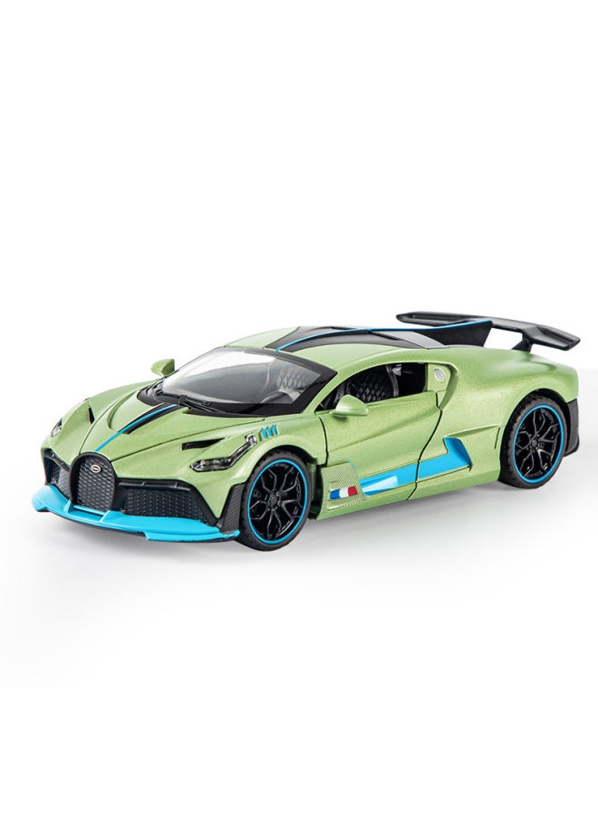 Boxed Austrian Simulation Bugatti DIVO Alloy Car Model Children 1:32 Toy Car Pull-back Car-Color:Dumb Green