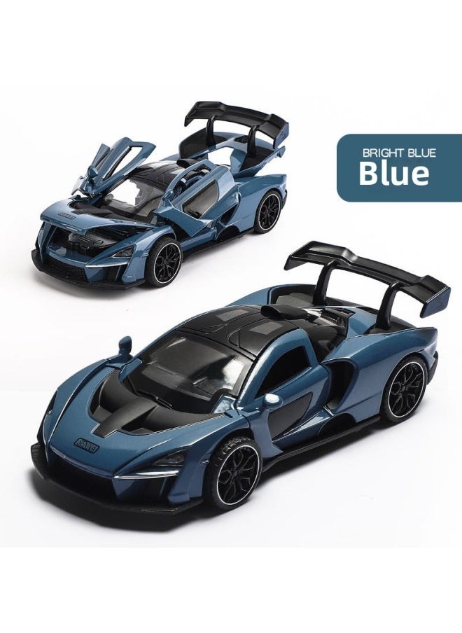 (Boxed) 1:32 Alloy McLaren Senna Sports Car Model Door Sound And Light Children's Toy Car Model Wholesale-Color:3216-McLaren-Boxed-Blue
