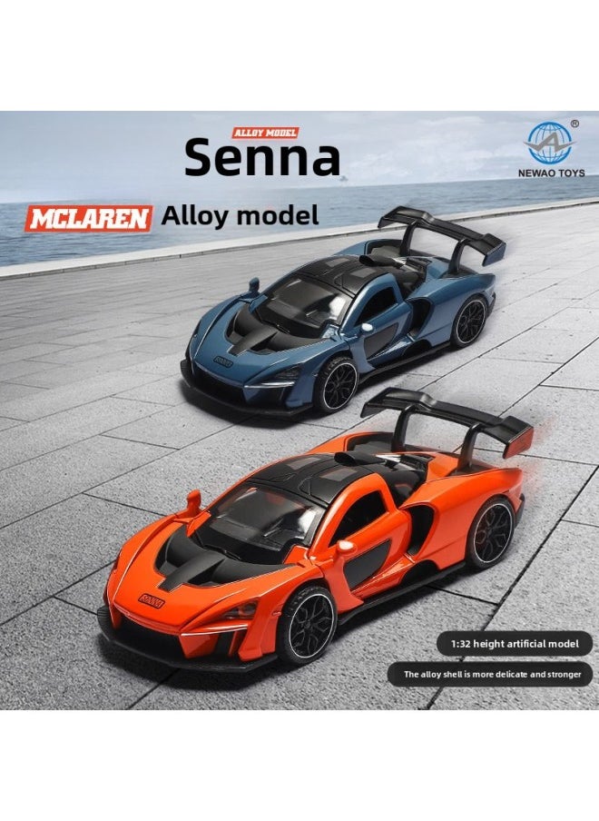 (Boxed) 1:32 Alloy McLaren Senna Sports Car Model Door Sound And Light Children's Toy Car Model Wholesale-Color:3216-McLaren-Boxed-Blue