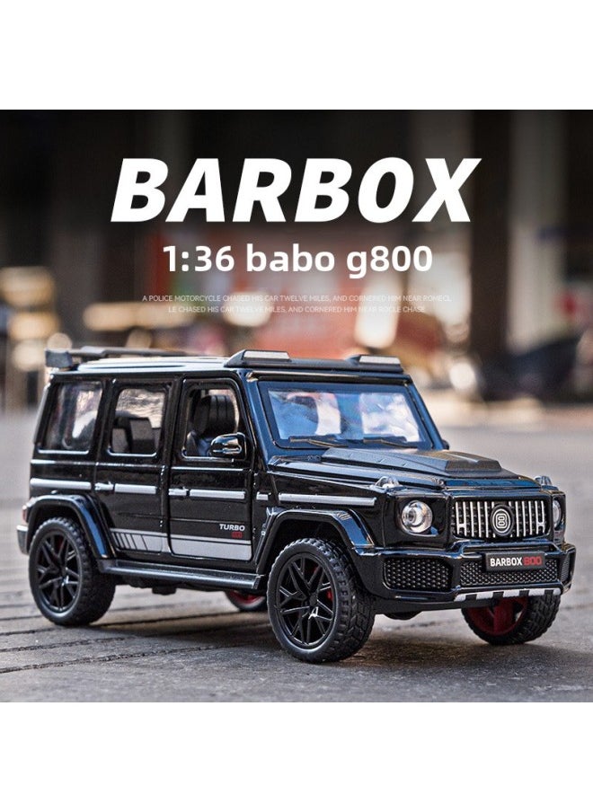 Boxed Jiaye Simulation 1:36 Rafah G800 Alloy Off-road Model Huili Acousto-optic Children's Toys Wholesale-Color:rafa Convertible Black