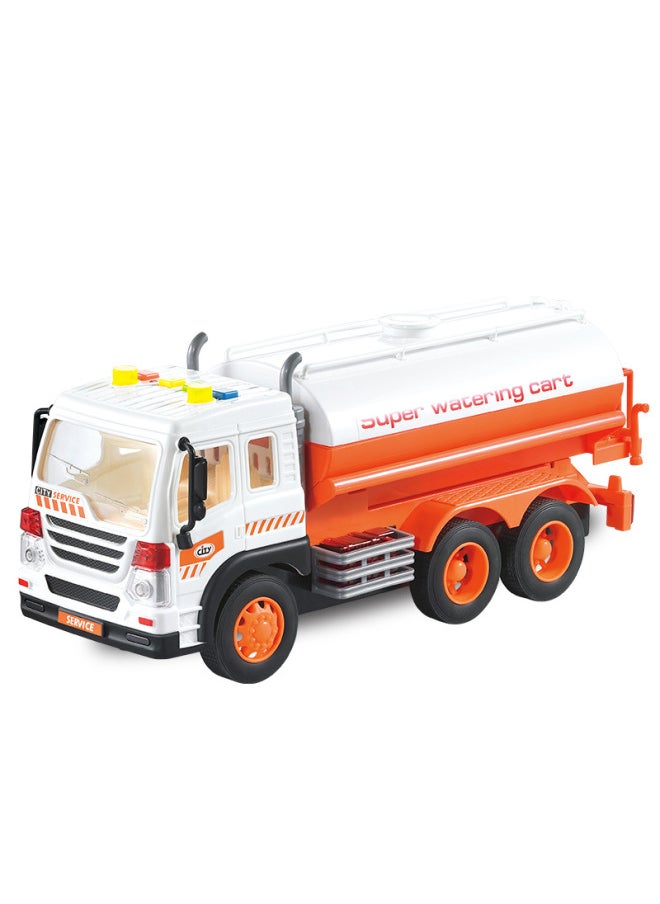 Large Inertial Sanitation Lift Truck Simulation Garbage Truck Children's Sound And Light Toys Wrecker Sprinkler A Generation Of Hair-Color:Sanitation Sprinkler (340E)