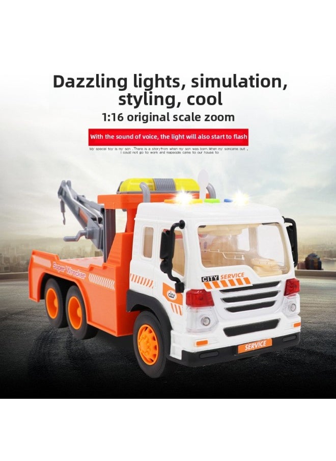 Large Inertial Sanitation Lift Truck Simulation Garbage Truck Children's Sound And Light Toys Wrecker Sprinkler A Generation Of Hair-Color:Sanitation Sprinkler (340E)