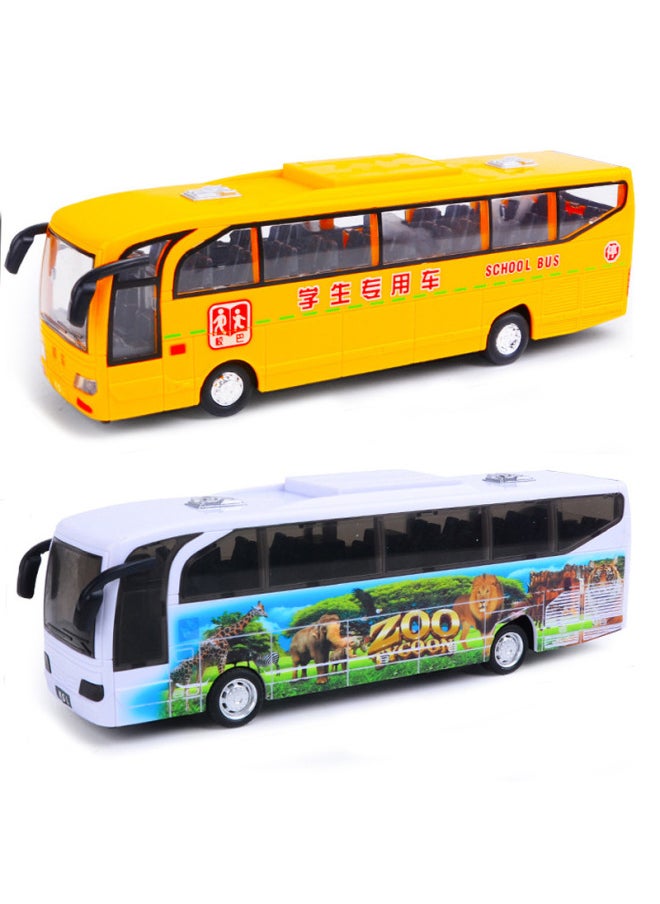 E-Commerce Toy Children's Toy Car Electric Sound And Light Music Bus Bus Car Model Supermarket Toy-Color: