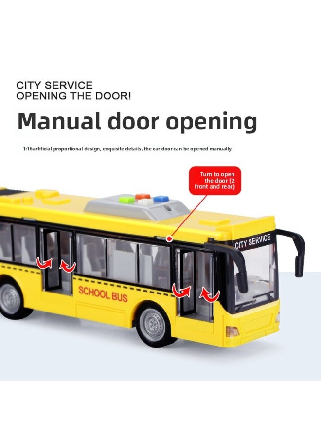 Artistic Car Play Large Open-door Bus Toy Car Double Bus Bus Model Toy Sound And Light Story-Color:912b Double Layer Bus ★ Blue
