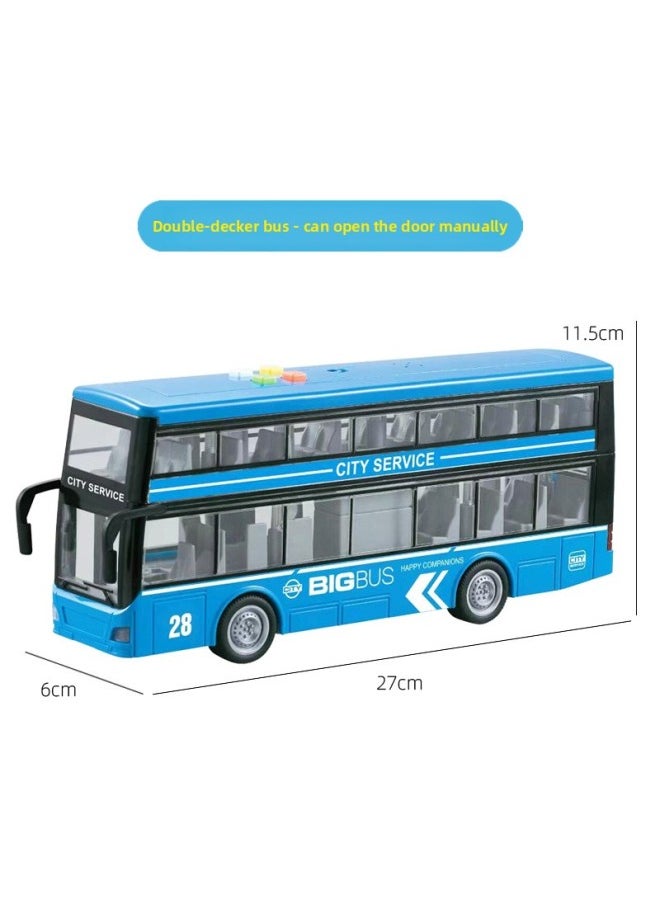 Artistic Car Play Large Open-door Bus Toy Car Double Bus Bus Model Toy Sound And Light Story-Color:912b Double Layer Bus ★ Blue
