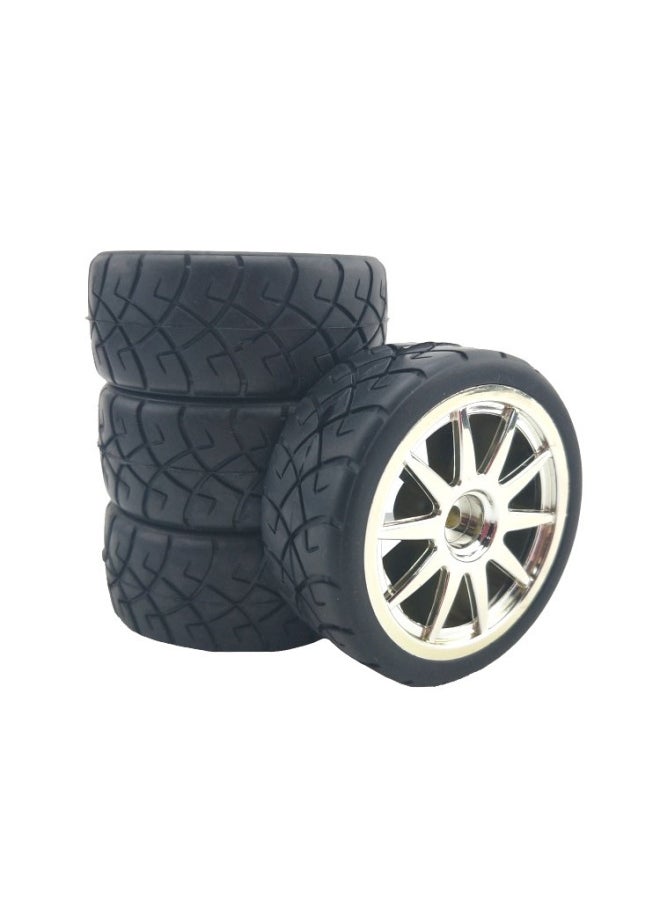 RC Model Car 1: 10 Flat Running Tire TT01 Tian Gong TT02 Wear-resistant Street Racing Road Tire Rubber Soft Tire-Color:Can Be Matched With A Wheel Hub, Note Style Color