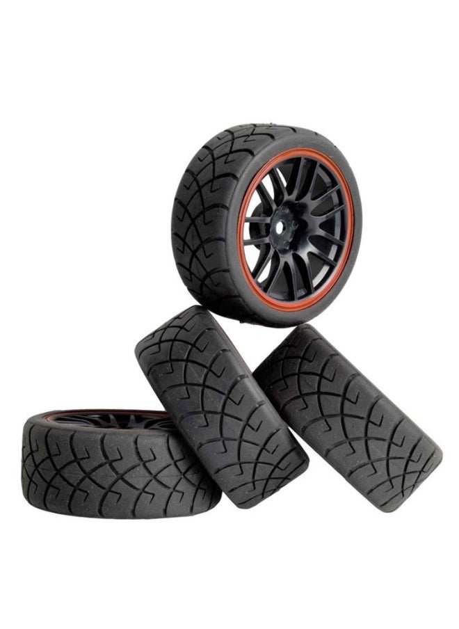 RC Model Car 1: 10 Flat Running Tire TT01 Tian Gong TT02 Wear-resistant Street Racing Road Tire Rubber Soft Tire-Color:Can Be Matched With A Wheel Hub, Note Style Color