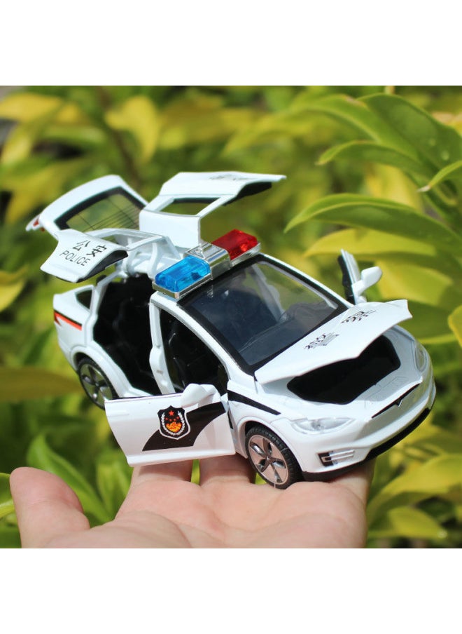 Eating Chicken With Tesla Model3X Alloy Car Model Peace Elite Toy Car Gull Wing Door Children-Color:1:32cybertruck Silver