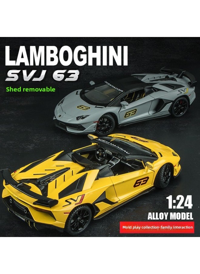 Alloy Sports Car Lambo & Kini Car Model Simulation Sound And Light Pull Back Alloy Toy Car Alloy Car Model Wholesale-Color:1:24 Rambo STO Hurricane White