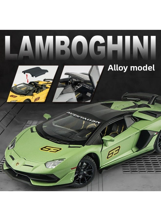 Alloy Sports Car Lambo & Kini Car Model Simulation Sound And Light Pull Back Alloy Toy Car Alloy Car Model Wholesale-Color:1:24 Rambo STO Hurricane White