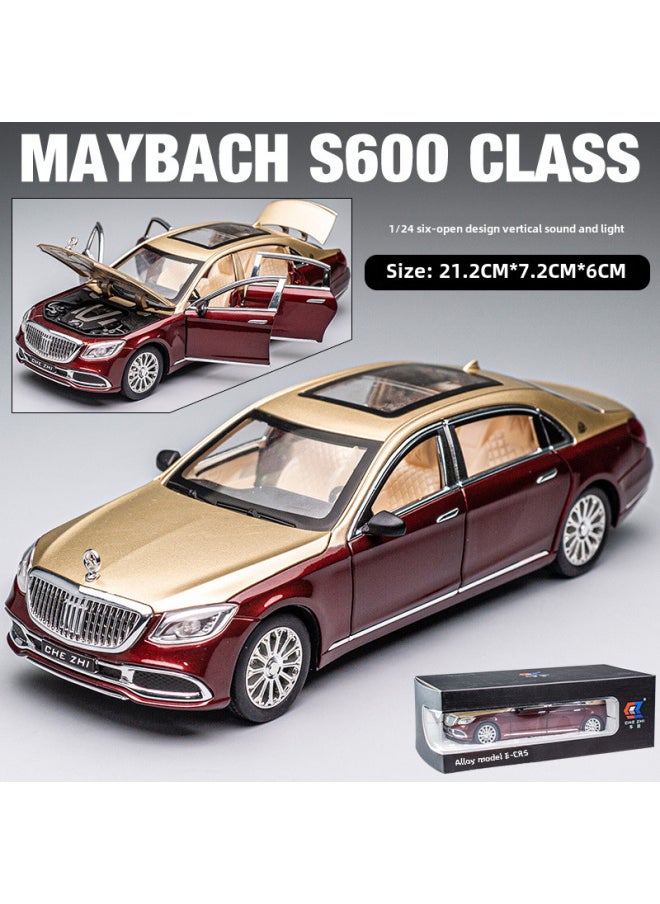 Simulation 1: 24 Rolls & Royce Phantom Maisharui Alloy Car Model Car Model Children's Toy Car Star Top-Color:Car To Maybach S600 Red