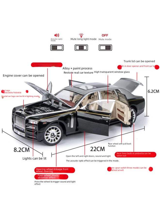 Simulation 1: 24 Rolls & Royce Phantom Maisharui Alloy Car Model Car Model Children's Toy Car Star Top-Color:Car To Maybach S600 Red
