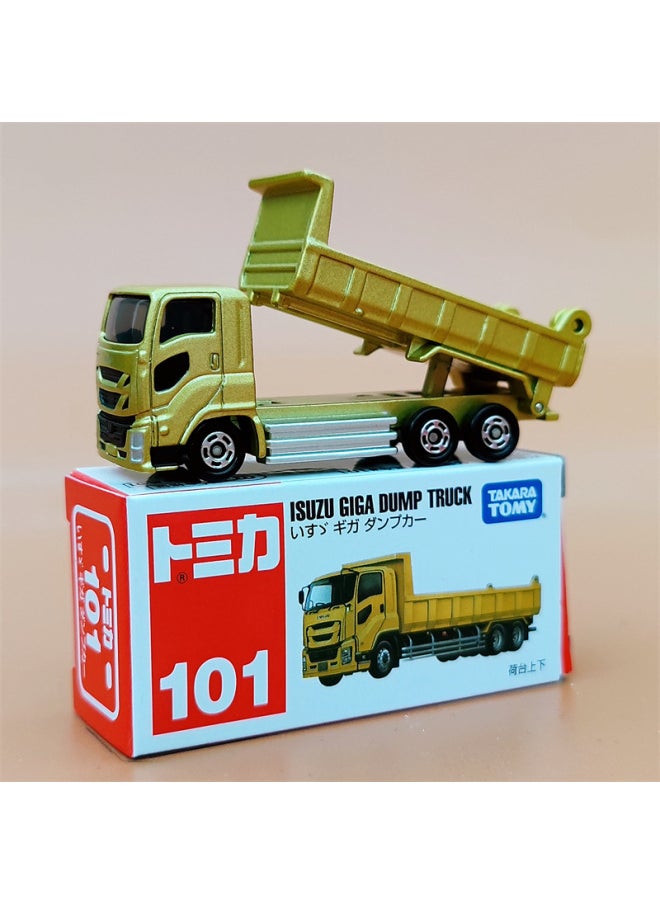 Genuine Multi-card Alloy Car Simulation Nissan Model Ornaments Car Boy Toy Car Collection Gift Car Model-Color:No. 101-Isuzu Transport Dump Truck-Green