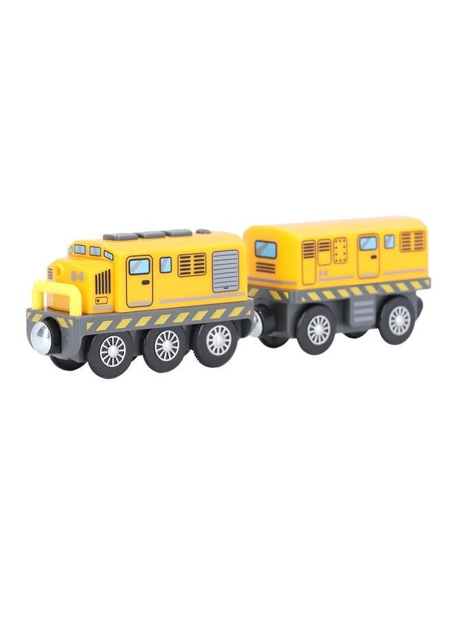 Battery Operated Action Locomotive Train Powerful Sound Lights Motorized Engines Trains for Kids Boys Girls Yellow Traction