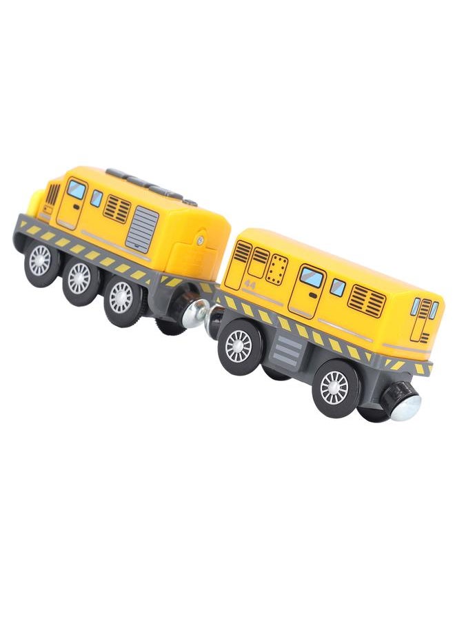 Battery Operated Action Locomotive Train Powerful Sound Lights Motorized Engines Trains for Kids Boys Girls Yellow Traction