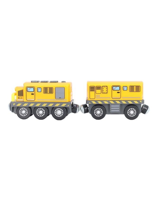 Battery Operated Action Locomotive Train Powerful Sound Lights Motorized Engines Trains for Kids Boys Girls Yellow Traction